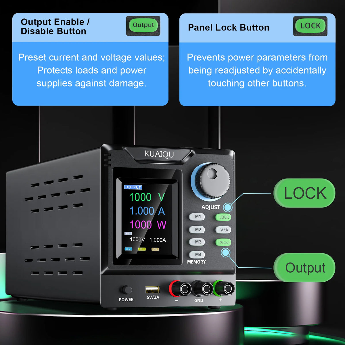 KUAIQU Programmable DC Switching Power Supply for Electronics Testing