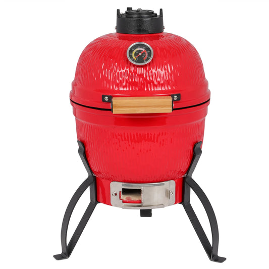 Round Charcoal Grill Ceramic Asador Kamado Charcoal Grills 13 Inch Orange Kitchen Smoker Barbecue Outdoor BBQ