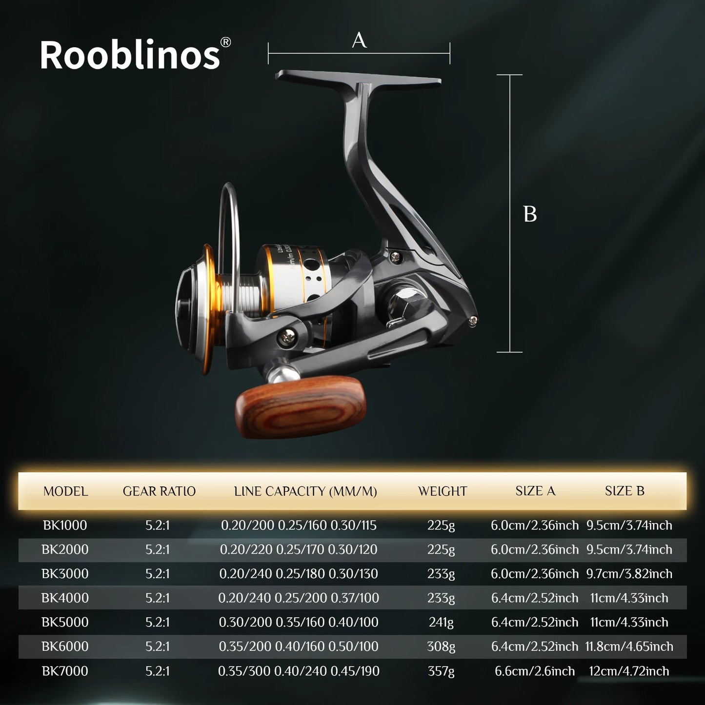 Rooblinos BK Real 4+1BB Ultralight Max Drag Fishing Reel Fishing Wheel Handle Carp Fishing Reel Saltwater Freshwater Fish