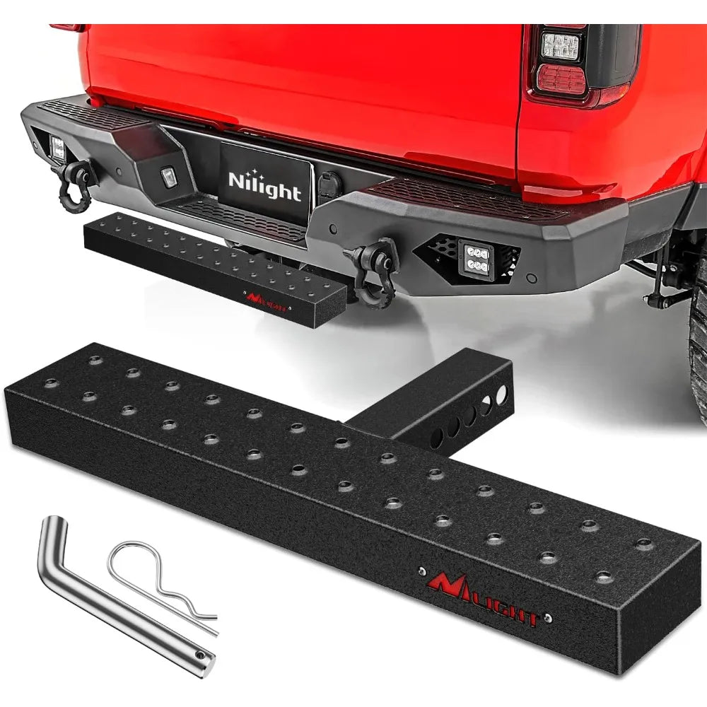 Nilight Car Rear Bumper Receiver Trailer Tow Hitch Step Bar Pedal for Pickup Truck SUV Bumper Guard Protector Exterior Access