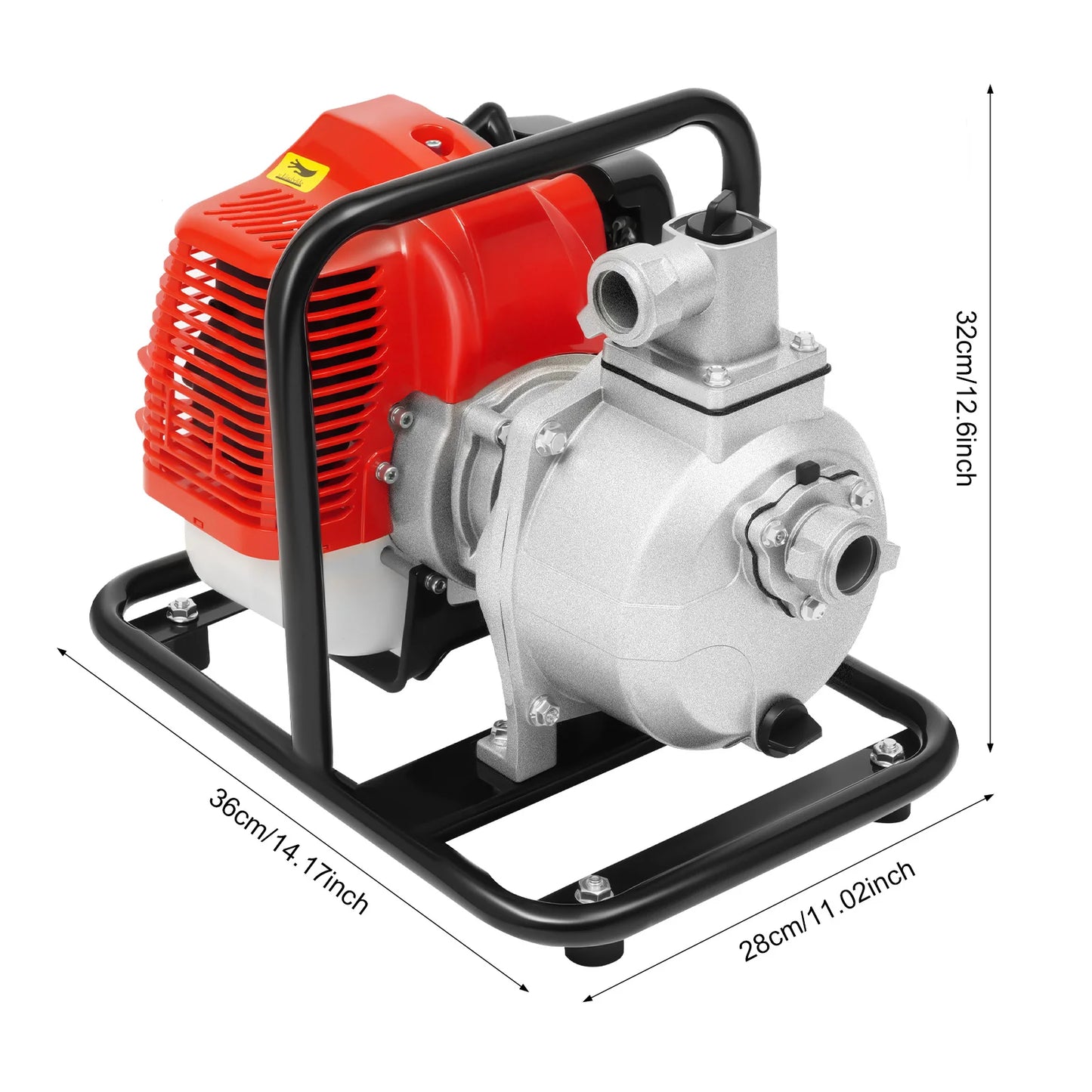 1.25KW Gasoline Engine Water Pump, 2-stroke Engine Water Pump, 43CC Water Transfer Pump for Irrigation Landscaping