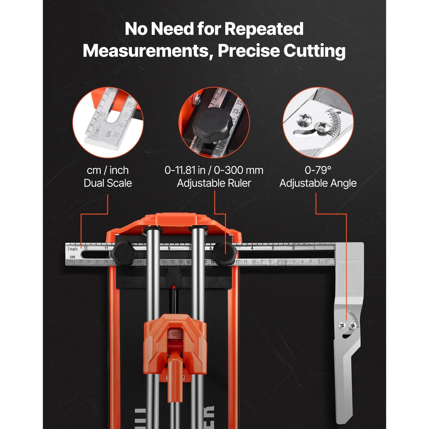SucceBuy 17-Inch Manual Tile Cutter for Wall & Polished Tiles Double Rails for Precise Cutting Tungsten Carbide Wheel Precise