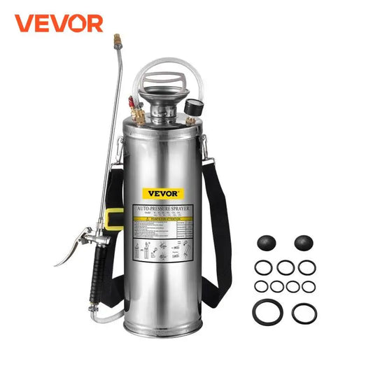 VEVOR 4-12L Hand Powered Sprayer Stainless Steel Watering Spraying Sprinkling Atomizer Pump Home Ground Garden Cleaning Sprayer