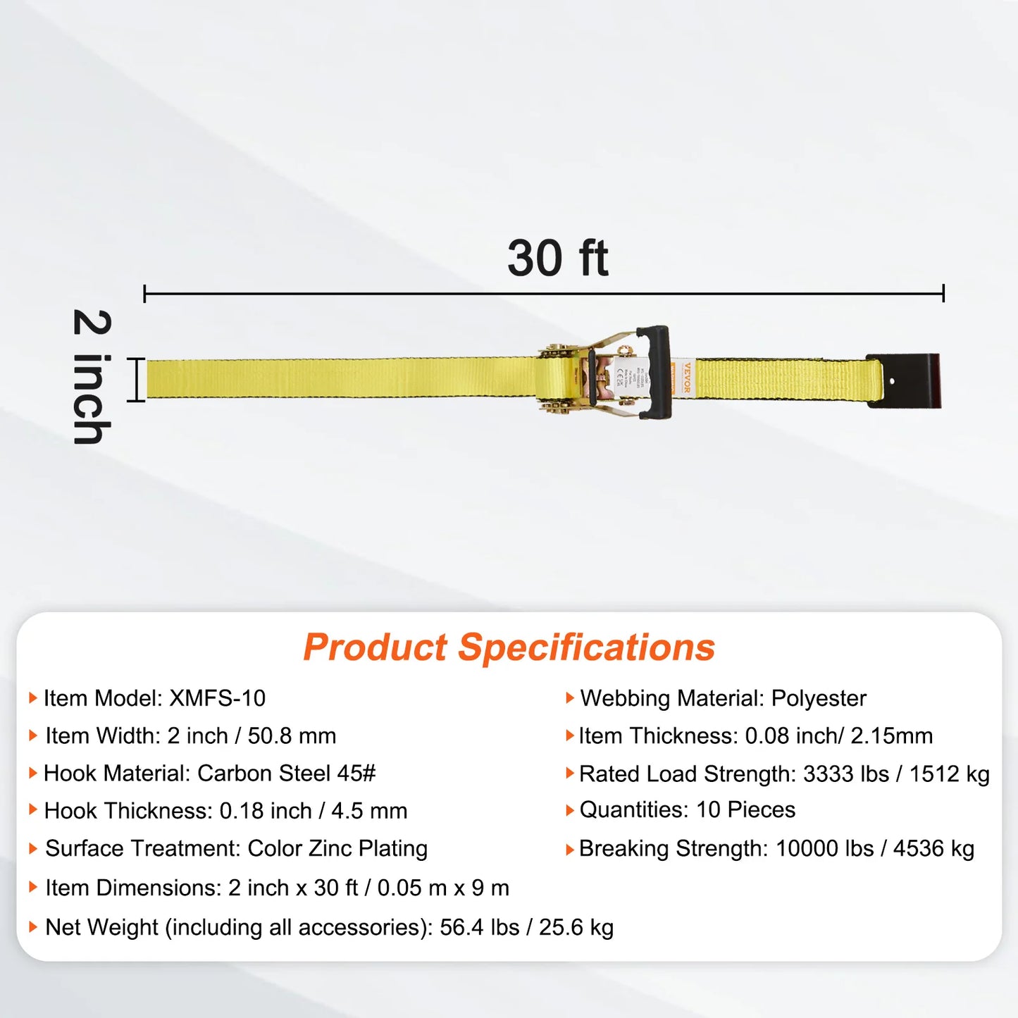 SucceBuy 10000Lbs Ratchet Tie Down Straps Ratchet with Heavy Duty Track Spring Fittings for Moving Securing Cargo Motorcycle