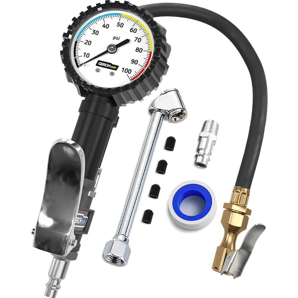 GERCHWAY Tire Inflator With Pressure Gauge And Hose