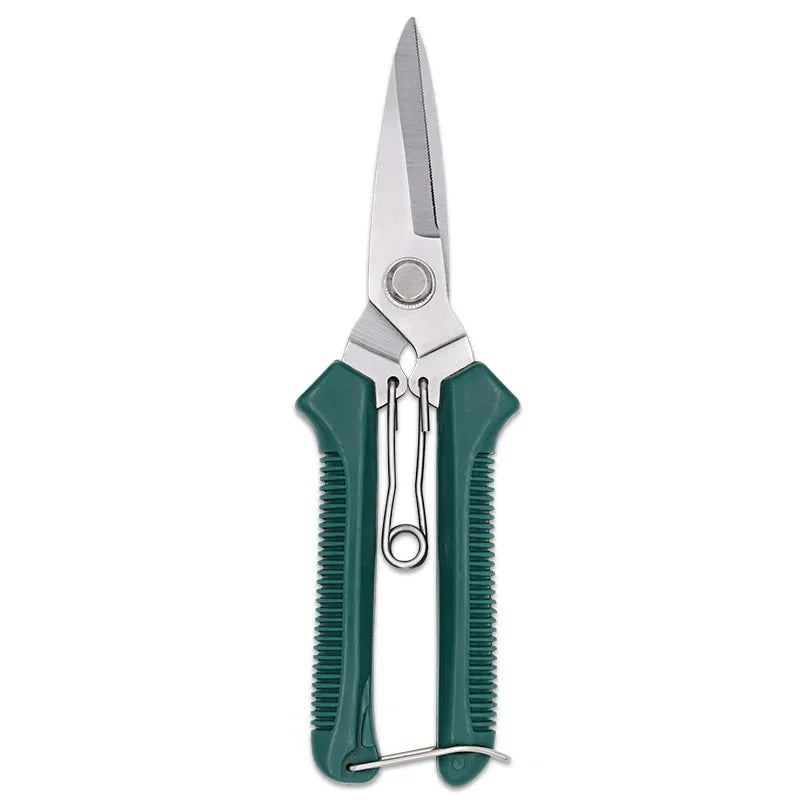 New 190mm Straight Head Pruning Shears Stainless Steel Non Slip Handle Garden Scissors for Bonsai Household Use