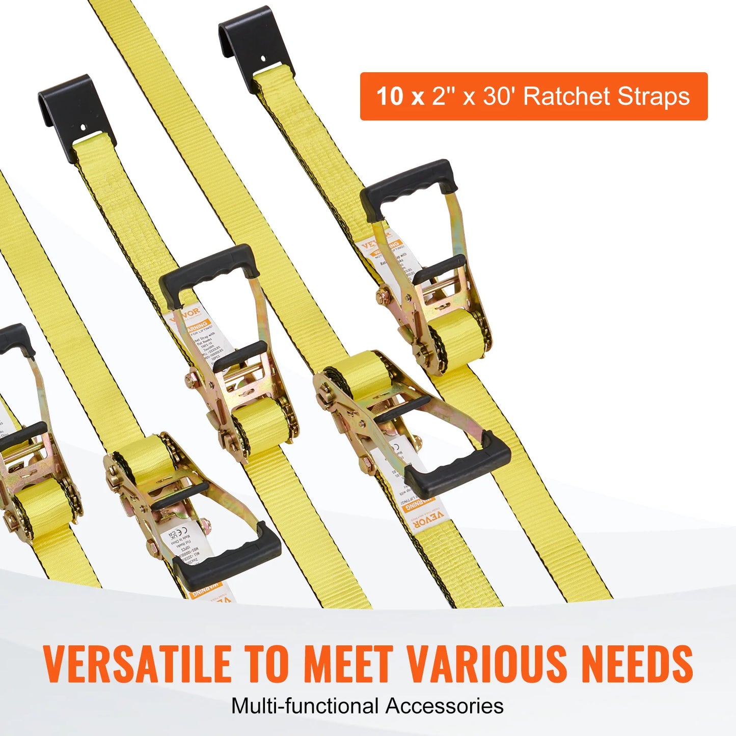 SucceBuy 10000Lbs Ratchet Tie Down Straps Ratchet with Heavy Duty Track Spring Fittings for Moving Securing Cargo Motorcycle