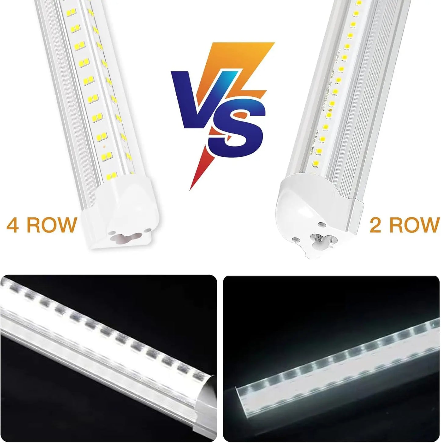4 Pack, Led Shop Lights,Led Shop Lights 4FT 50W 6500K 7500LM Clear White,Shop Light 4FT 110V Linkable Integrated V-Shape