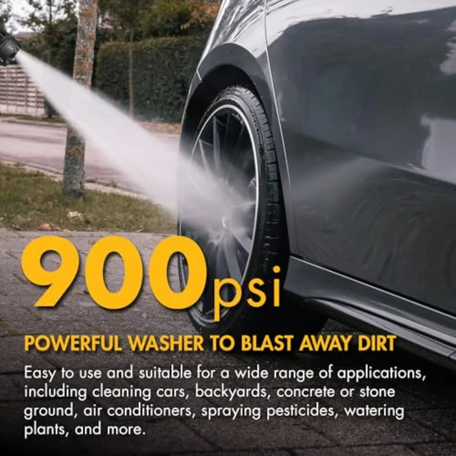 EL6312 Cordless Power Pressure Washer with 6in1 Long Nozzle for Car Washing Garden Cleaning and Floor Maintenance 970PSI Portab