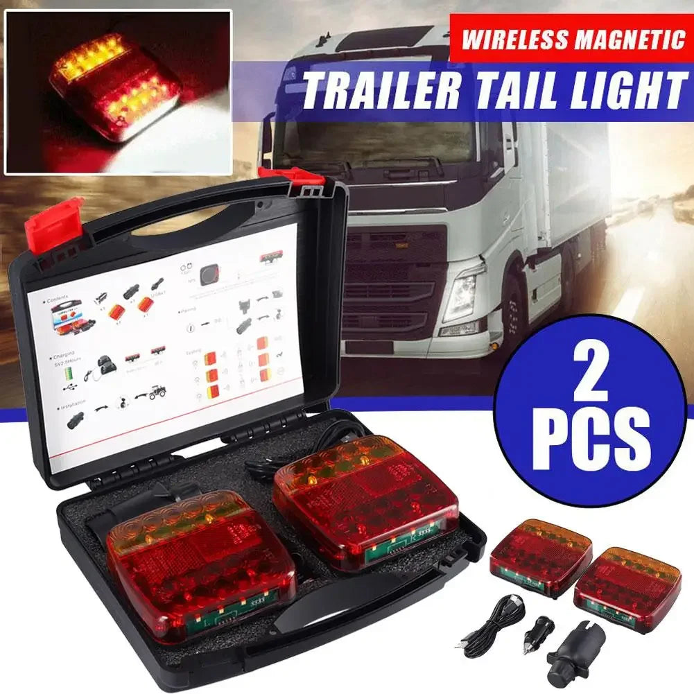 Magnetic Wireless Trailer Lights Kit Waterproof Reflective Lens