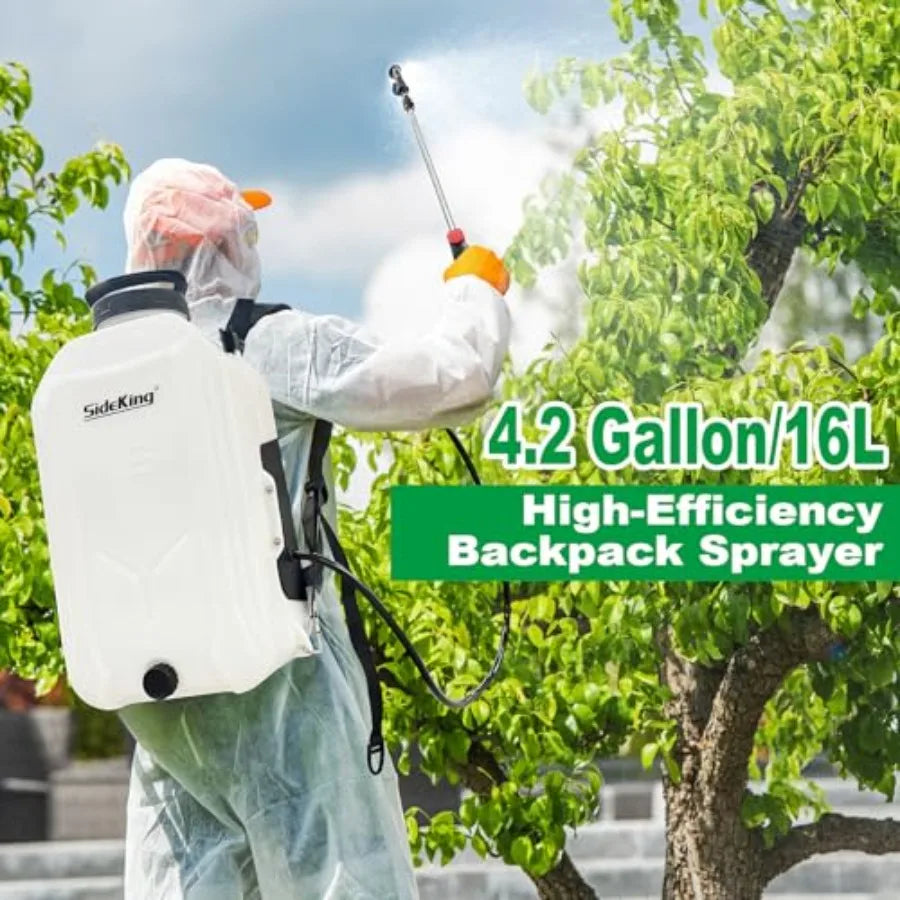 Battery Powered Backpack Sprayer With Telescopic Wand And Trigger Lock