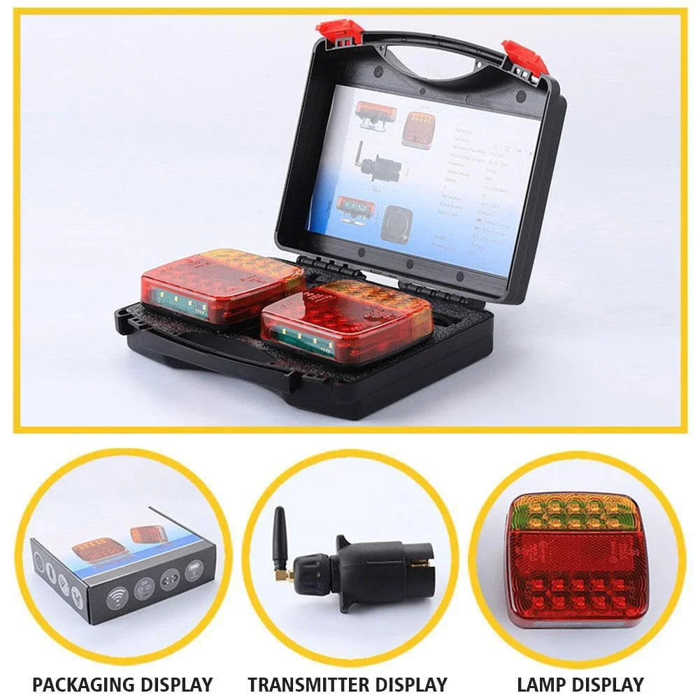 Magnetic Wireless Trailer Lights Kit Waterproof Reflective Lens