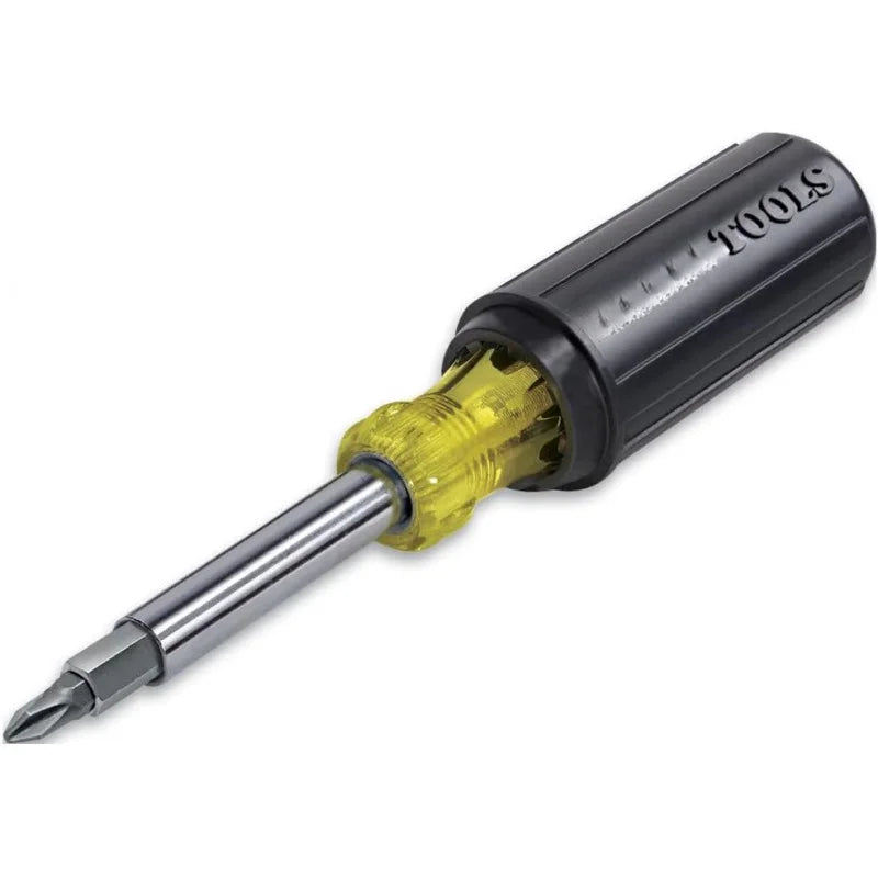 11 - in - 1 Screwdriver & Nut Driver Set: 8 Bits (Phillips/Slotted/Torx/Square) + 3 Nut Sizes, Cushion Grip Handle