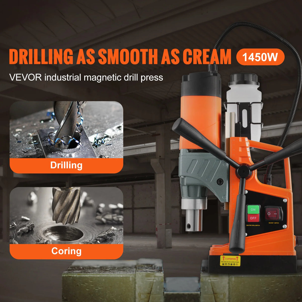Succebuy Portable Electric Magnetic Drill Press 1450W Motor
