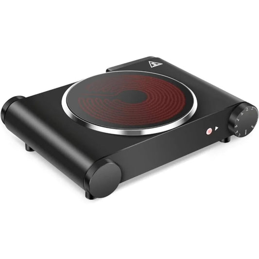 1200W Infrared Single Burner Electric Hot Plate Fast Heating Energy Efficient 7 Inch Ceramic Glass Portable Electric Stove with