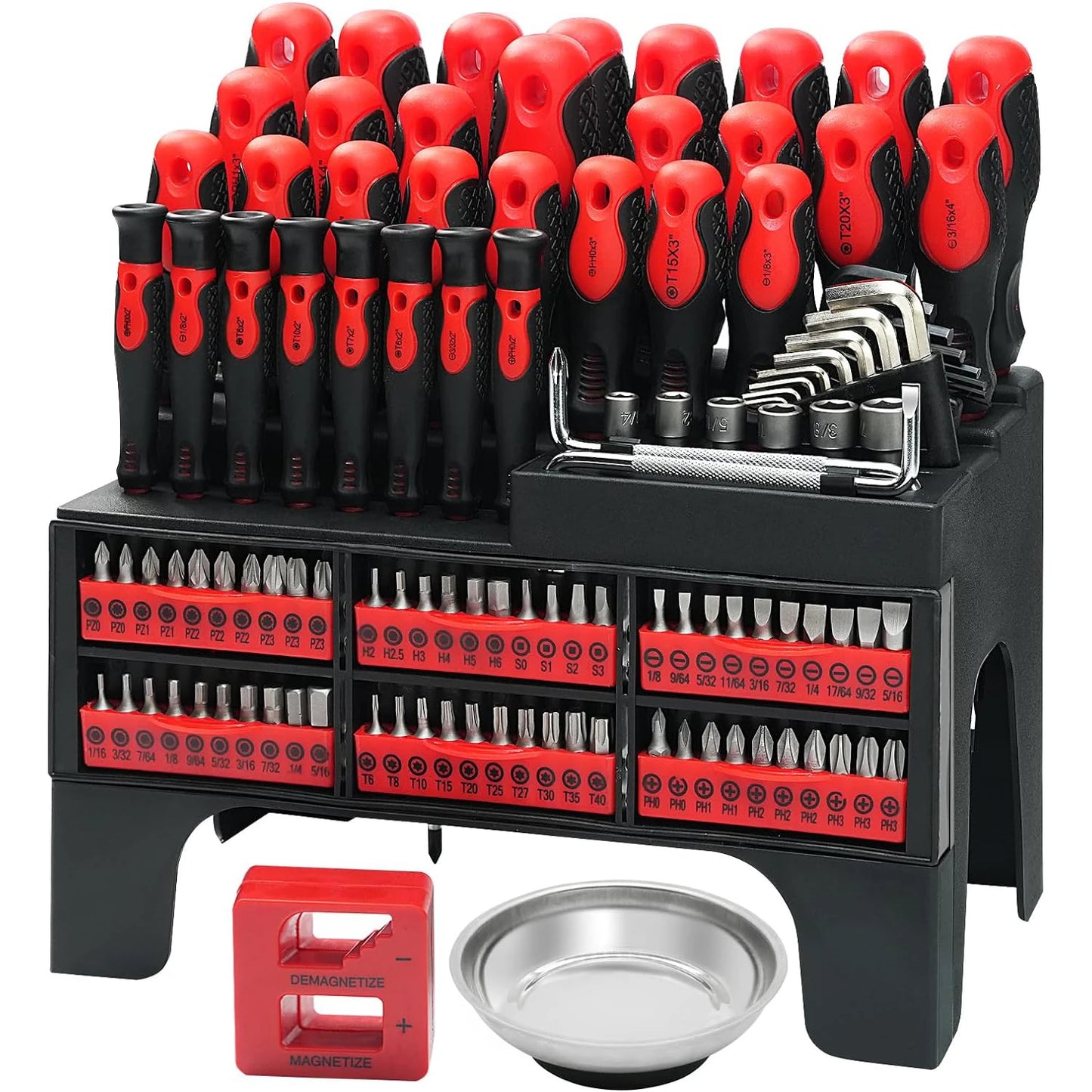 118pcs CR-V Screwdriver Set Magnetic Tips with Stand Precision Bits Hex Nut Drivers for Electronics Auto Home Repair Tool Kit