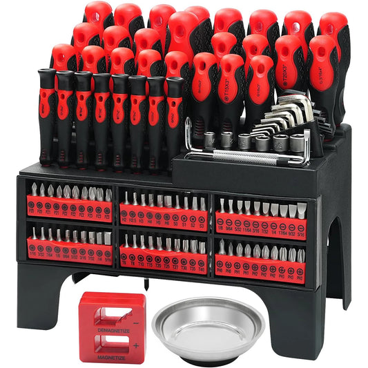 118pcs CR-V Screwdriver Set Magnetic Tips with Stand Precision Bits Hex Nut Drivers for Electronics Auto Home Repair Tool Kit