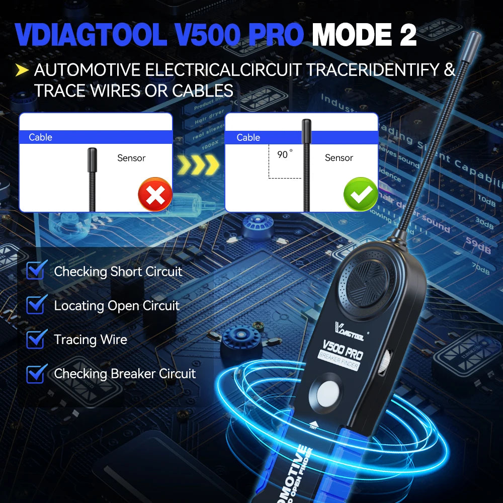 VDIAGTOOL V500PRO 2-in-1 Automotive Power Probe Tool with Multimeter/Oscilloscope/Injector Test 9-30V Circuit Voltage Break Test