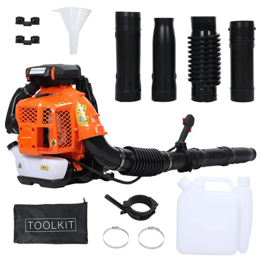 2-Stroke  Backpack Leaf Blower, 80CC 900CFM Engine Gas Leaf Blower,High Strength Gas PoweredSnow Blower Powerful Engine, Orange