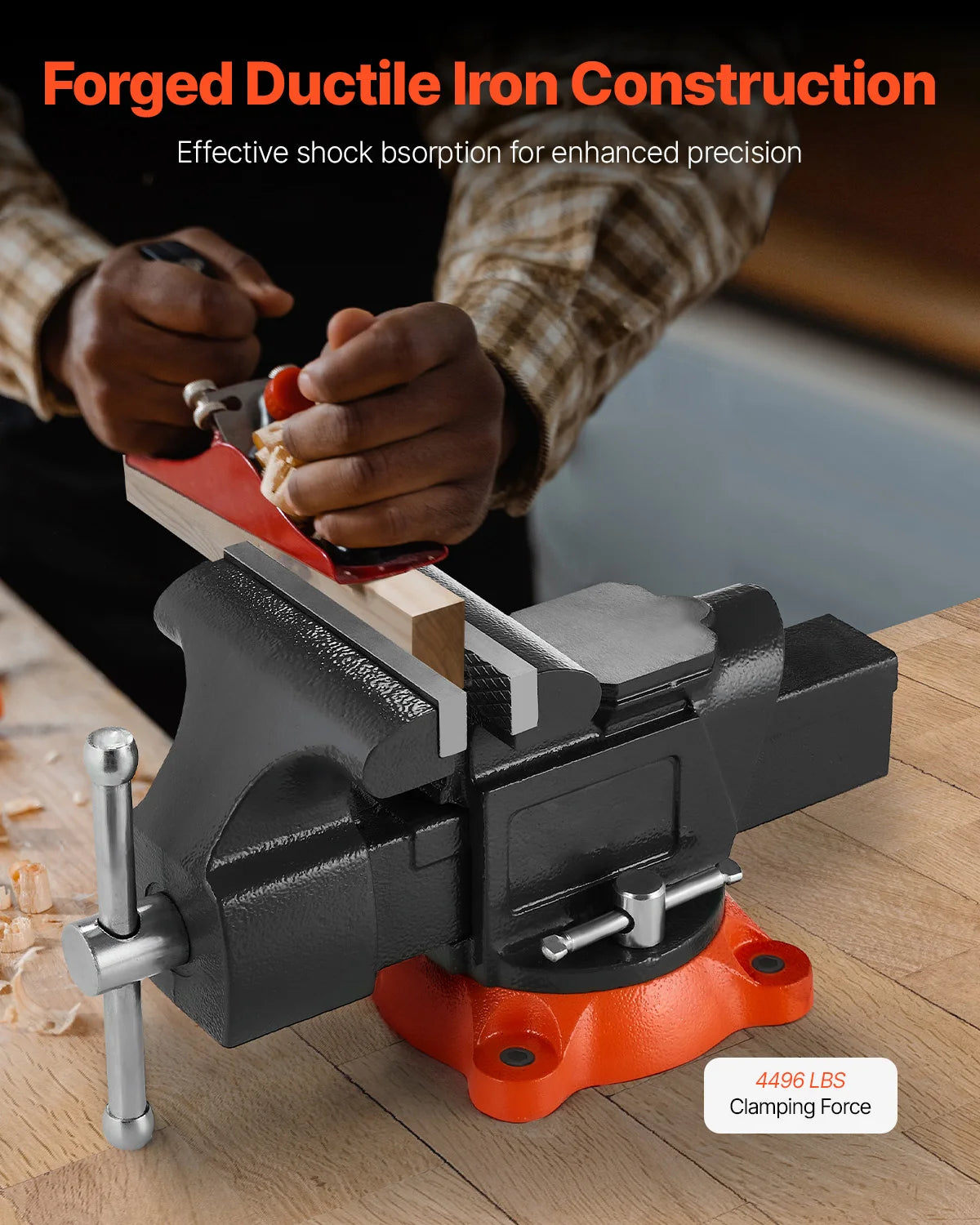 SucceBuy Multipurpose Bench Vise with Swivel Base and Anvil