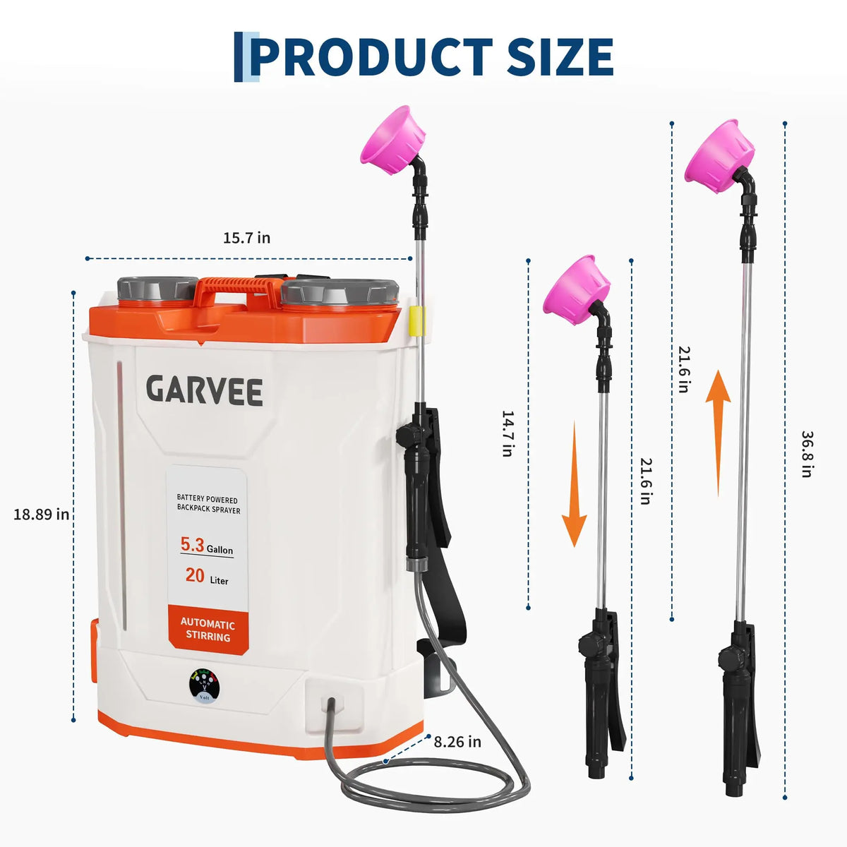 HiMISS Cordless Battery Powered Backpack Sprayer With Agitation System