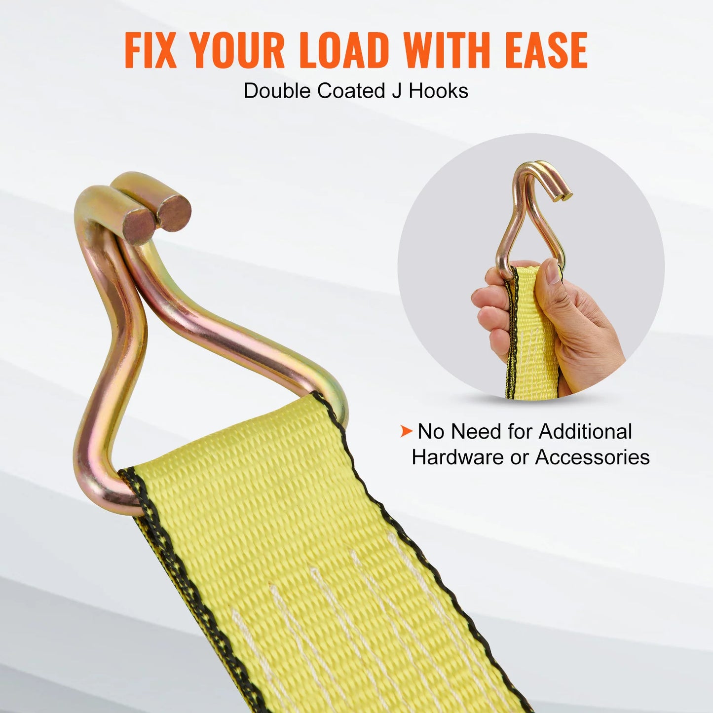 SucceBuy 4pcs Ratchet Tie Down Strap Strong Double J Hook Ratchet Belt Luggage Bag Cargo Lashing for Moving Appliances