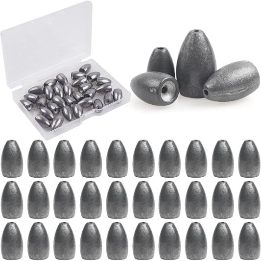 Bass Fishing Sinkers: Bullet, Flipping, Punching & Carolina Rig Weights - Freshwater & Saltwater Use 1/8, 3/16, 1/4, 3/8 oz
