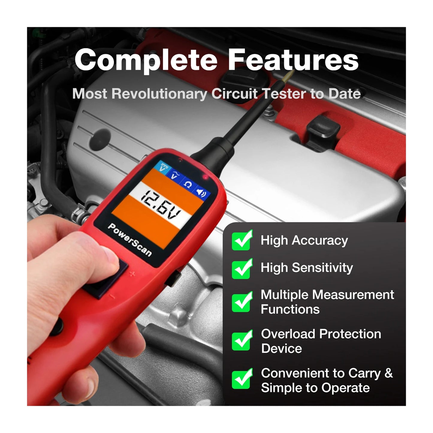 Autel PowerScan PS100 Circuit Tester Universal 12V 24V Automotive Power Circuit Probe Kit AC/DC/Continuity/Probe/Signal Test