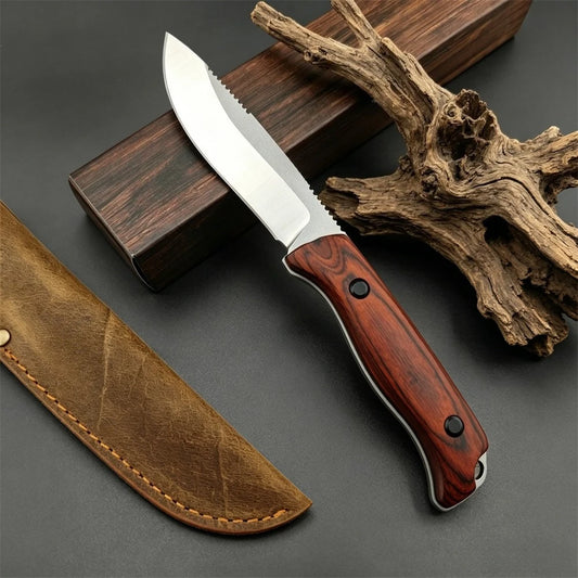 15002 Fixed Blade Cutting Tool with Holster, Multifunctional Portable EDC Hand Tool for Outdoor Camping Hiking