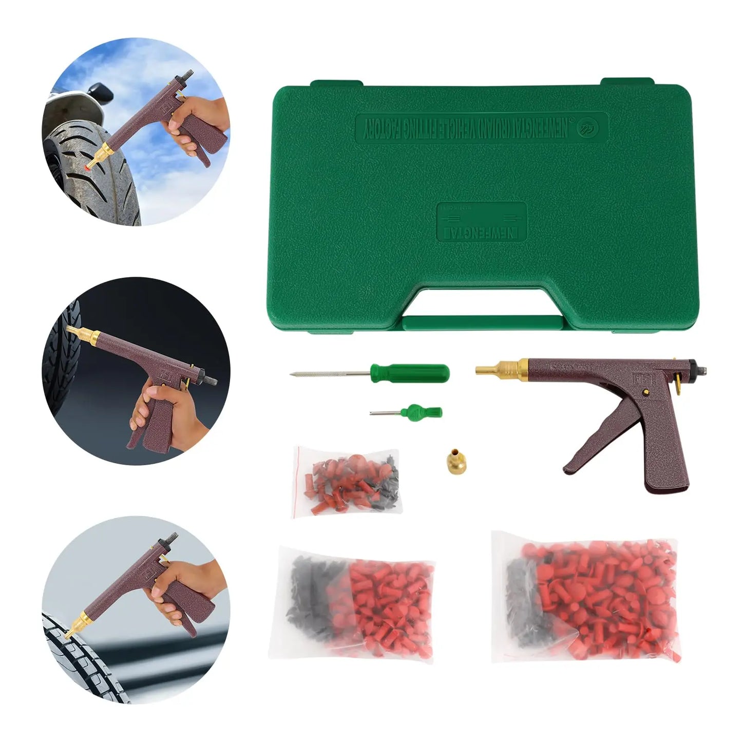 Tire Repair Kit with 85 Mushroom Plugs, Tubeless Tire Puncture Repair Kit Universal Tire Repair Tools for Tire Punctures and Flat Tires