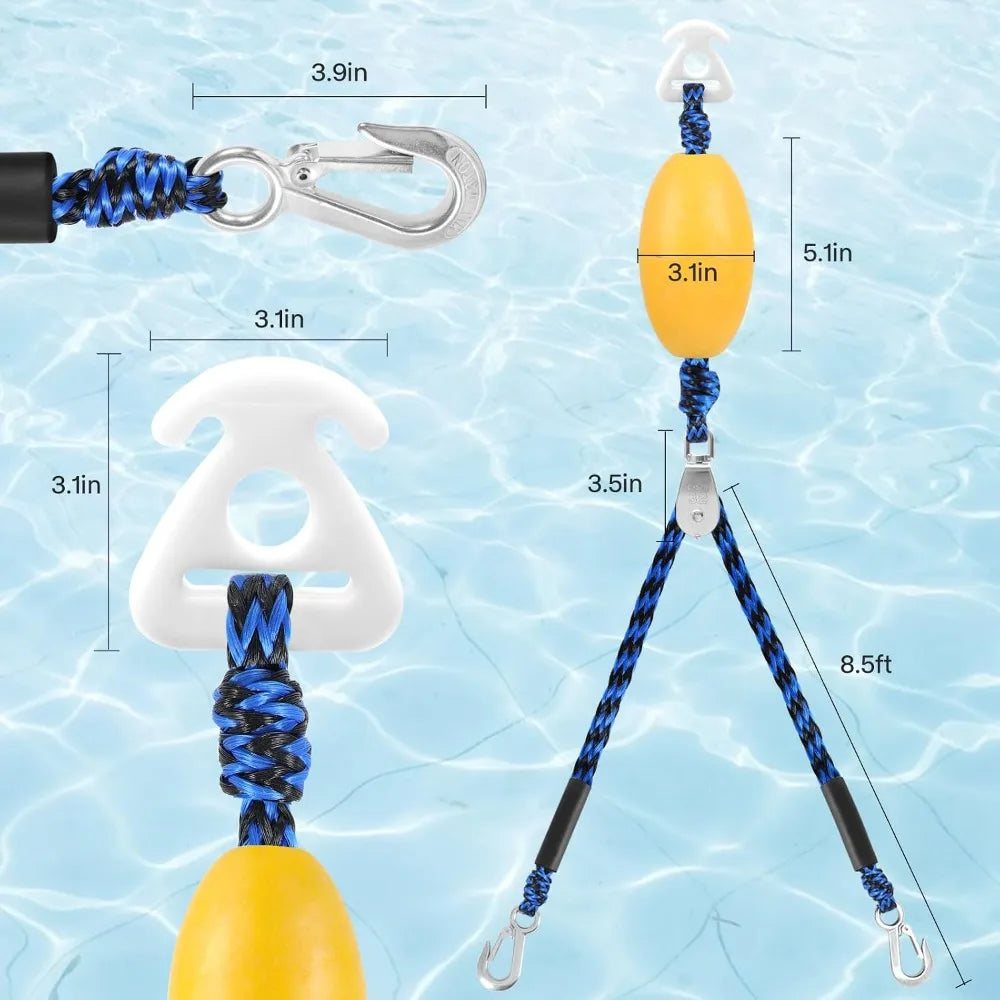 Heavy Duty Boat Tow Harness for Tubing, Water Sports Tow Rope, Self Centering for Boat, Jet Ski, Pontoon, Wakeboarding