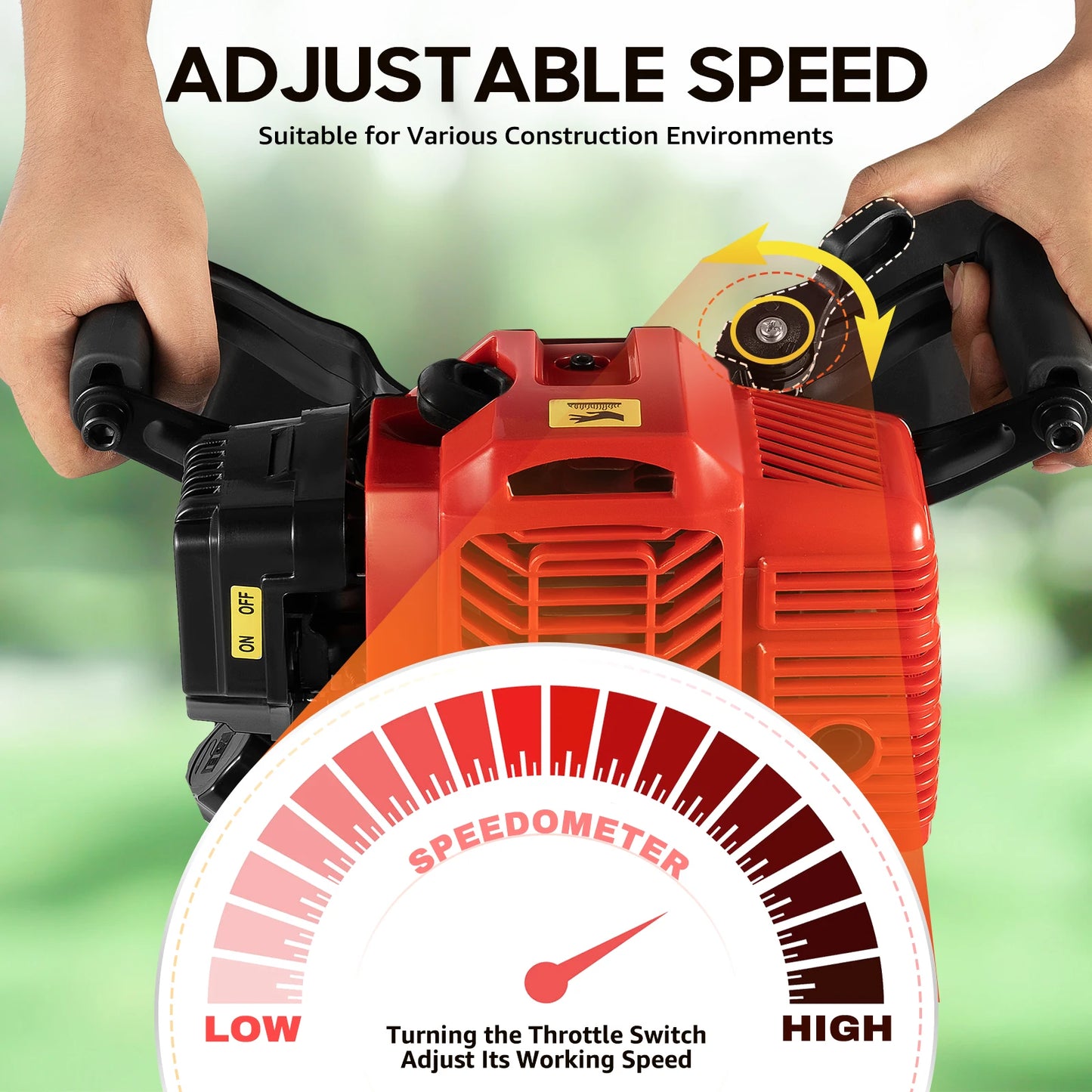 1900W Garden Tree Digger 52CC Petrol Tree Digger Shovel Root Cutting Transplant Garden Tool for Lawn Farm Tree Digging