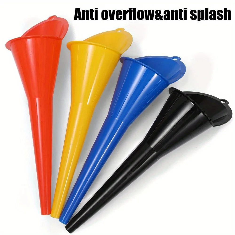 Long Stem Car Fuel Funnel Anti Splash Plastic Gasoline Oil