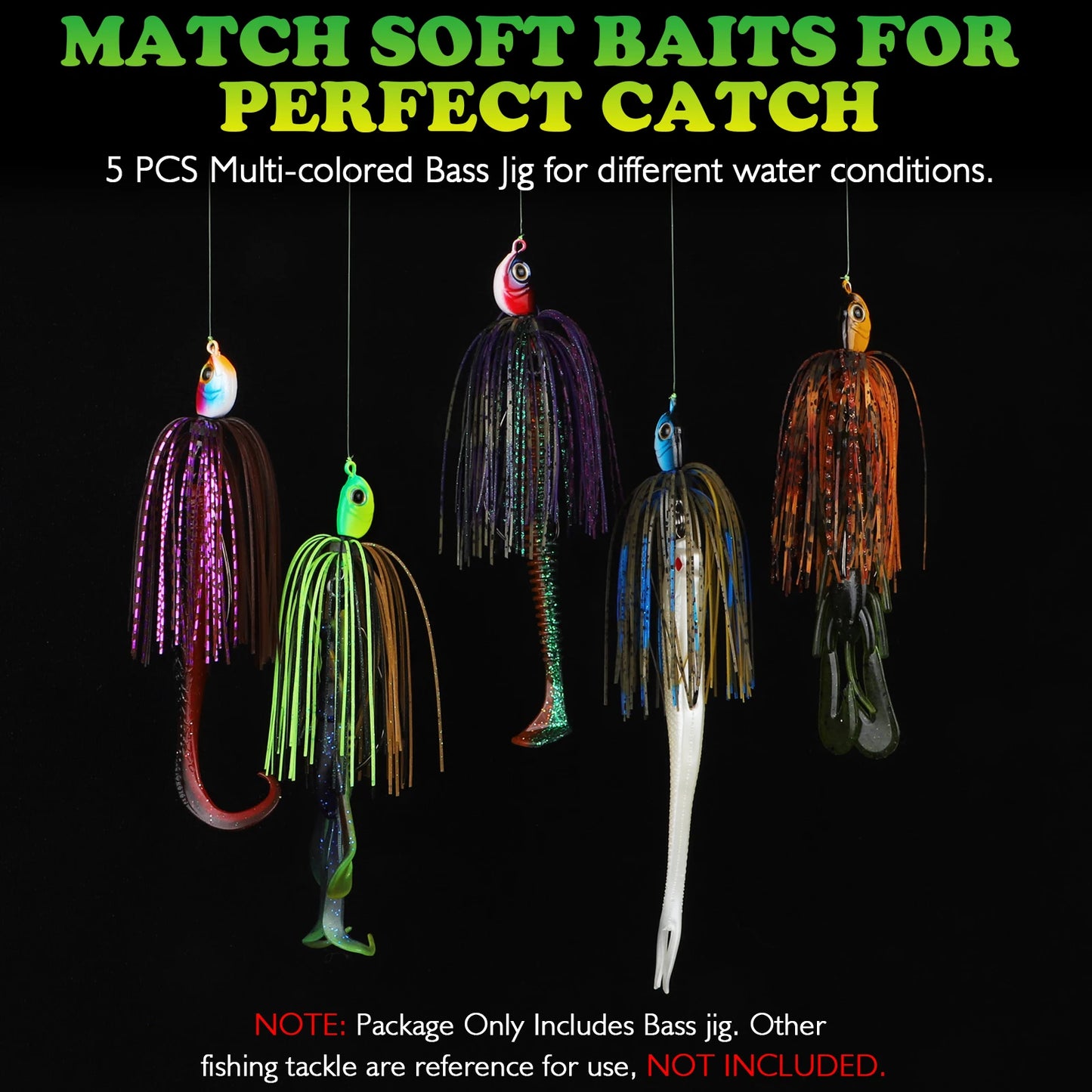Bass Jigs Swinging Swim Jigs for Bass Fishing Jigs 5PCS 1/4oz 3/8oz Fishing Lures for Bass Pike Walleye Muskie