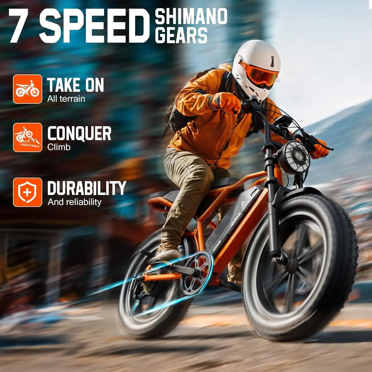 TST R002S 1500W Electric Bike, 20" fat tires, all-terrain, 60-90 miles range, 28MPH, 48V 15/25Ah battery.