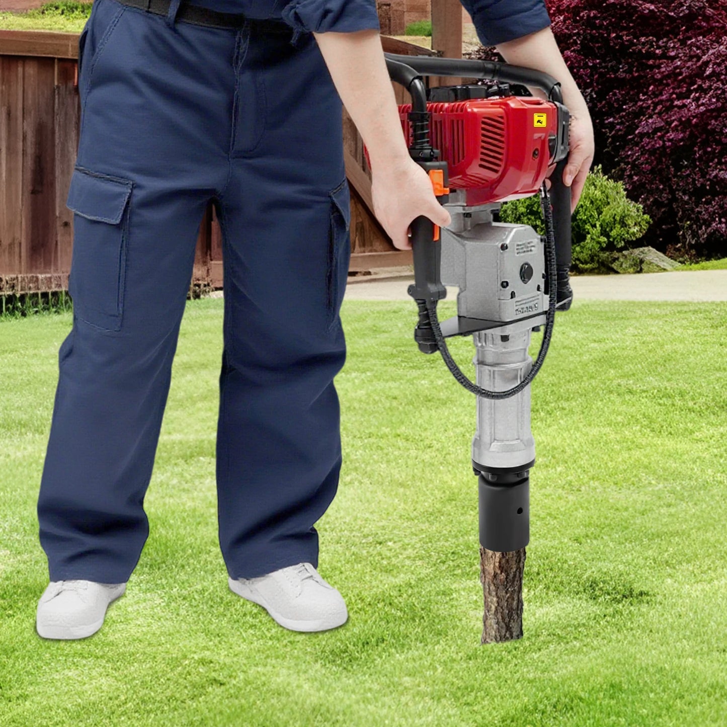 52CC Pile Driver 55-70mm Sleeve1900W 52CC Two-Stroke Engine Suitable For Professional Or Daily Household Users Fences Star Etc