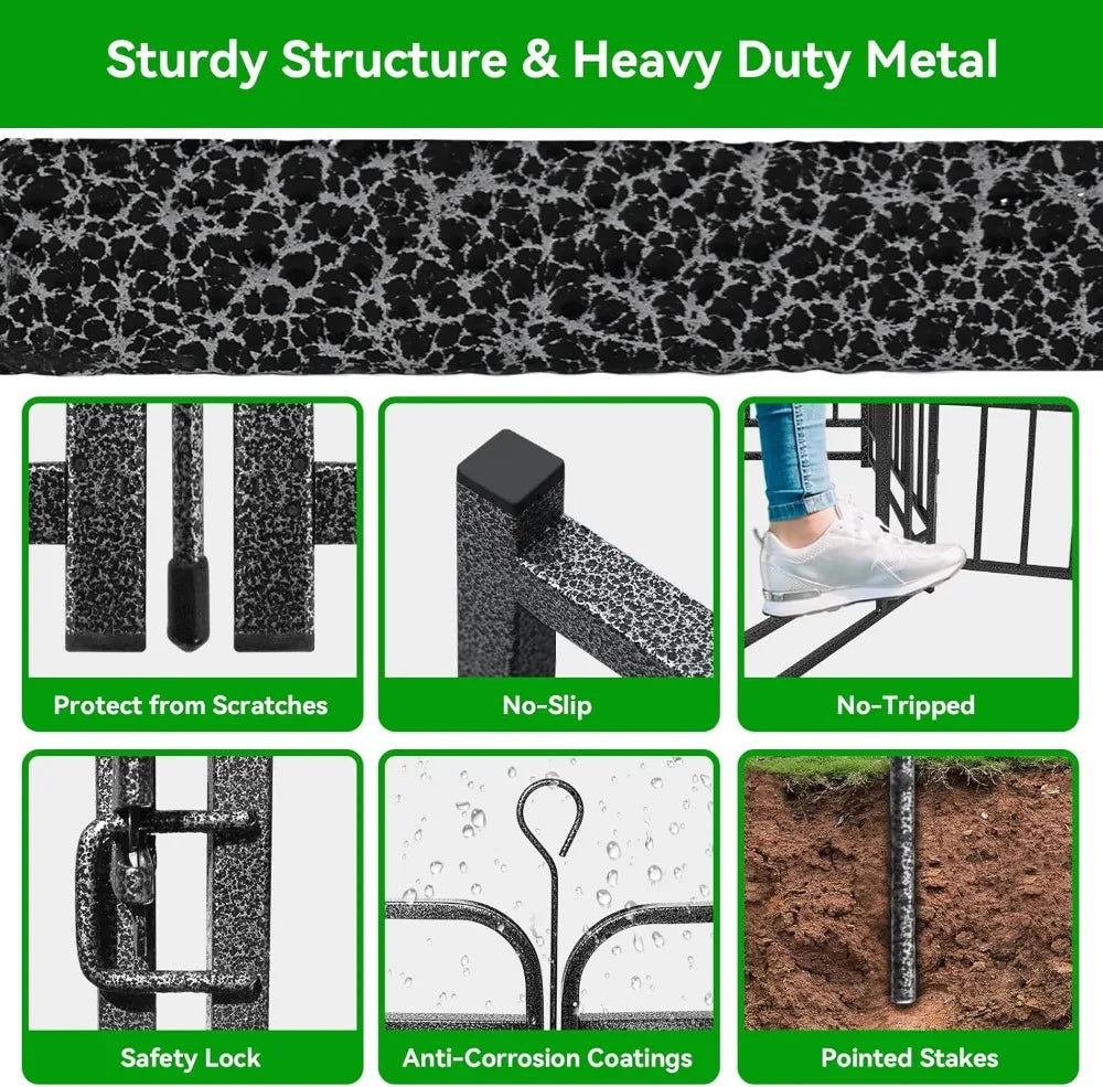 Heavy Duty Dog Playpen 12 Panels 47" Height, Square Steel Pipe Reinforced Crossbars, 27ft 57sqft Portable Fence Yard RV Camping
