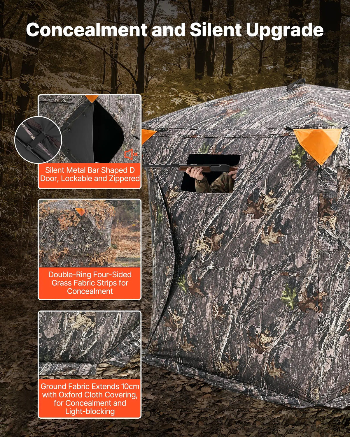 Portable See Through Hunting Blind With Multi Angle Viewing