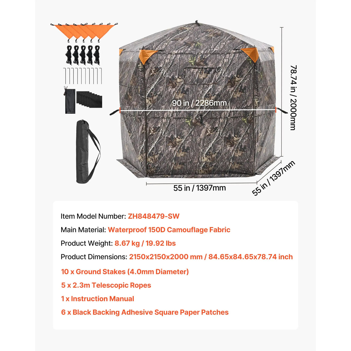Portable See Through Hunting Blind With Multi Angle Viewing
