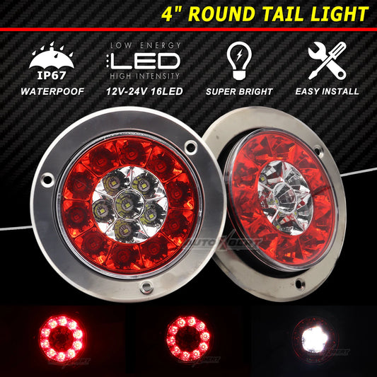 XUKEY Round Waterproof Trailer Tail Light LED 12V 24V