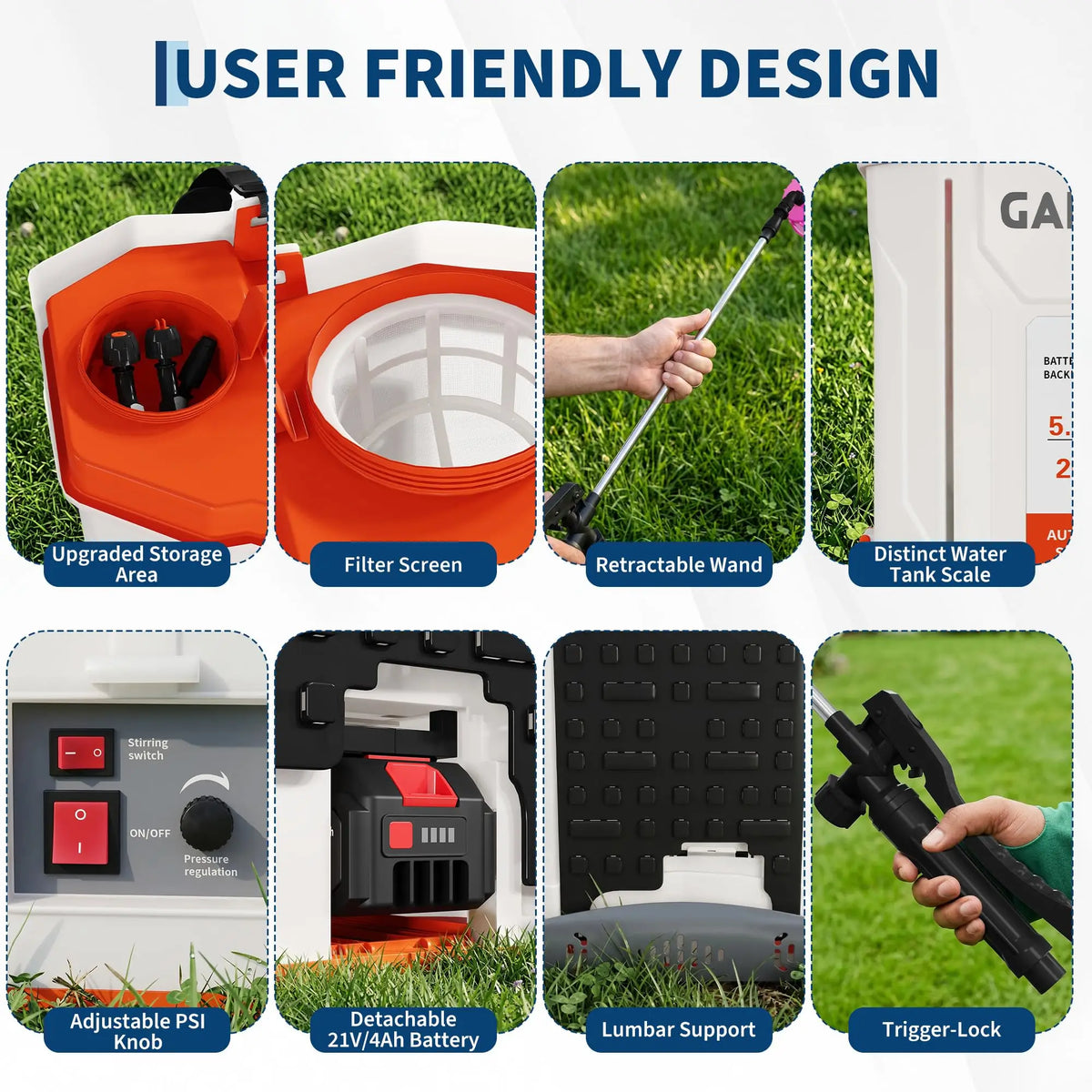 HiMISS Cordless Battery Powered Backpack Sprayer With Agitation System