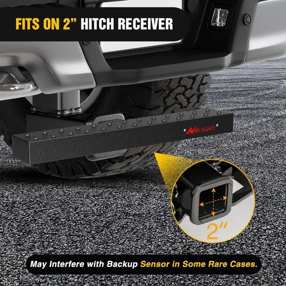 Nilight Car Rear Bumper Receiver Trailer Tow Hitch Step Bar Pedal for Pickup Truck SUV Bumper Guard Protector Exterior Access