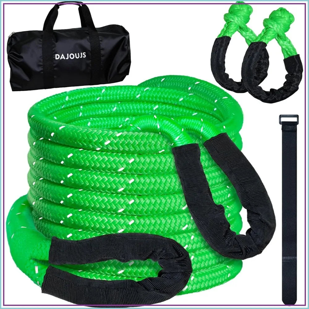 5/8" x 20ft Kinetic Recovery Tow Rope 36000lbs Snatch Strap with 2 Soft Shackles 56000lbs Break Strength Heavy Duty Offroad Towing Rope Kit for Truck ATV UTV