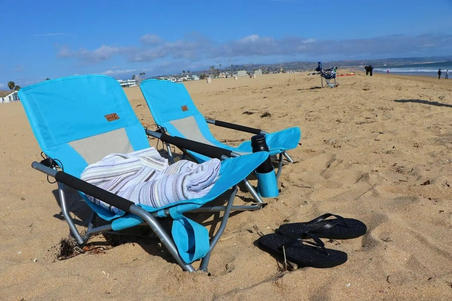 Low Beach Camping Folding Chair, Compact Backpacking River Sand Chair for Adults 2 Pack,Sillas De Playa, with Cup Holder,for Con