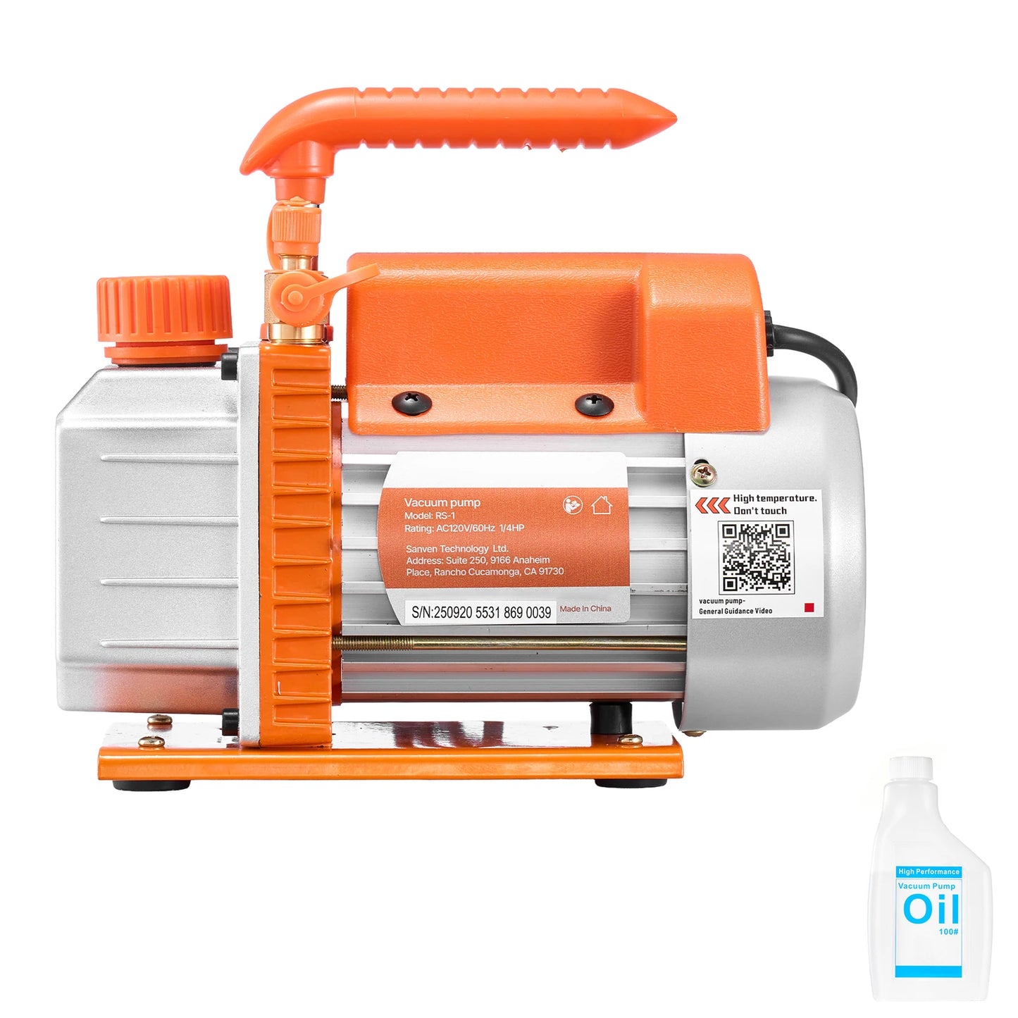 SucceBuy 3.5CFM 180W 1 Stage or 5CFM 375W / 7CFM 550W 2 Stage HVAC Rotary Vane AC Vacuum Pump, for R134a R22 R410a Systems Use