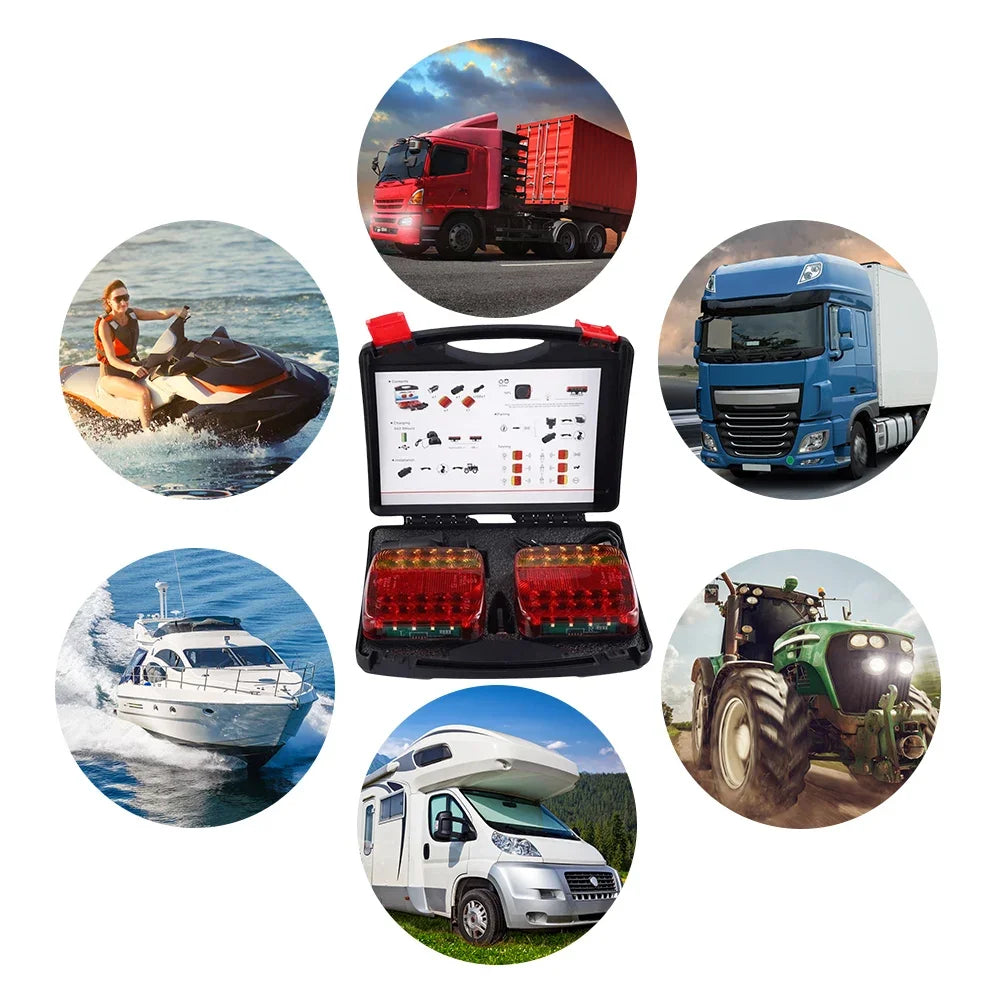 Magnetic Wireless Trailer Lights Kit Waterproof Reflective Lens