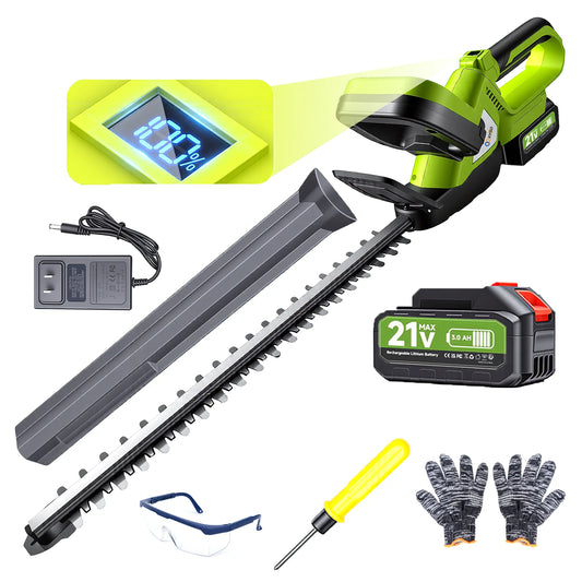 XYSD Cordless Hedge Trimmer, 20 in Electric Hedge Trimmer , with 21V 3.0Ah Batteries, Bush Trimmers for Yard, Garden, Lawn Care