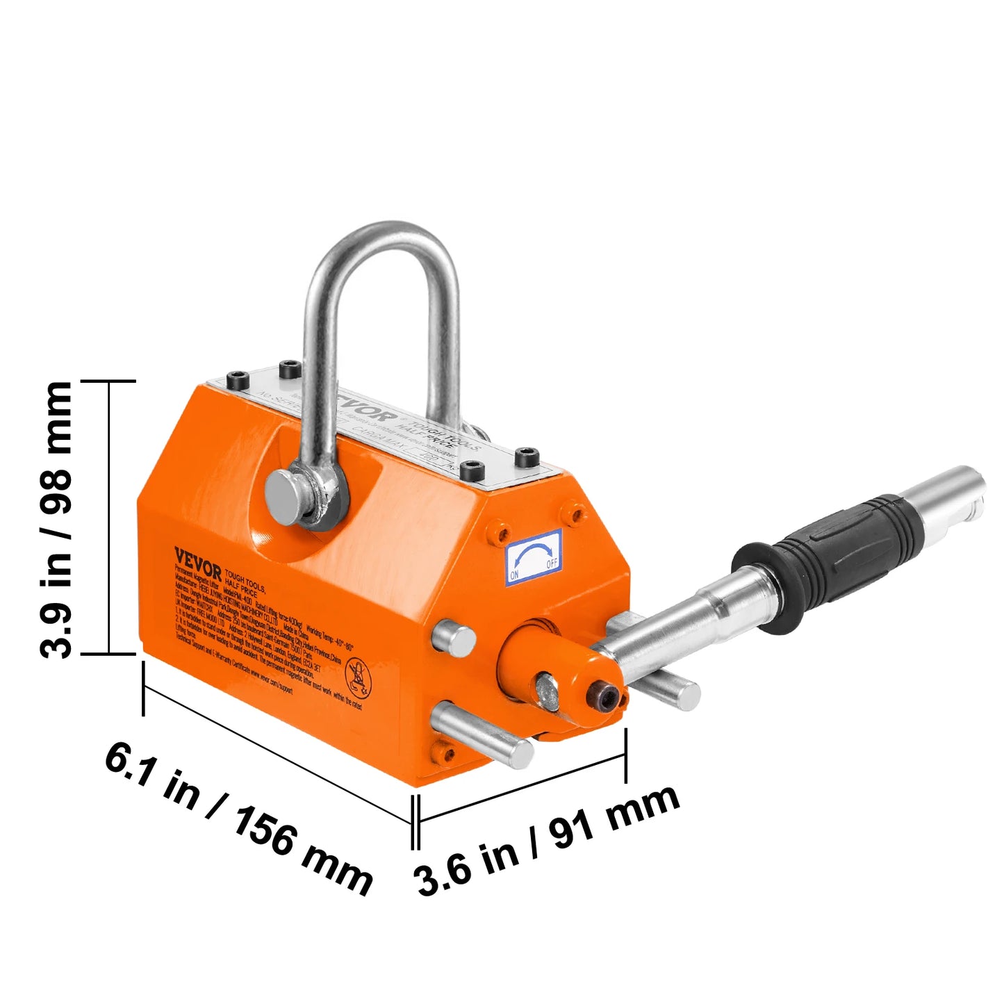 SucceBuy 100KG-2000KG Permanent Magnetic Lifter Pulling Capacity 2.5 Safety Factor Neodymium & Steel Lifting Magnet Lift Magnets