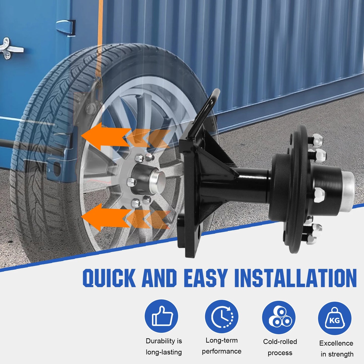 2 Pack Shipping Container Wheels 8x6.5 Lug with Ratchet Strap Tie Down J Hook Shipping Container Accessories Quick Disassembly