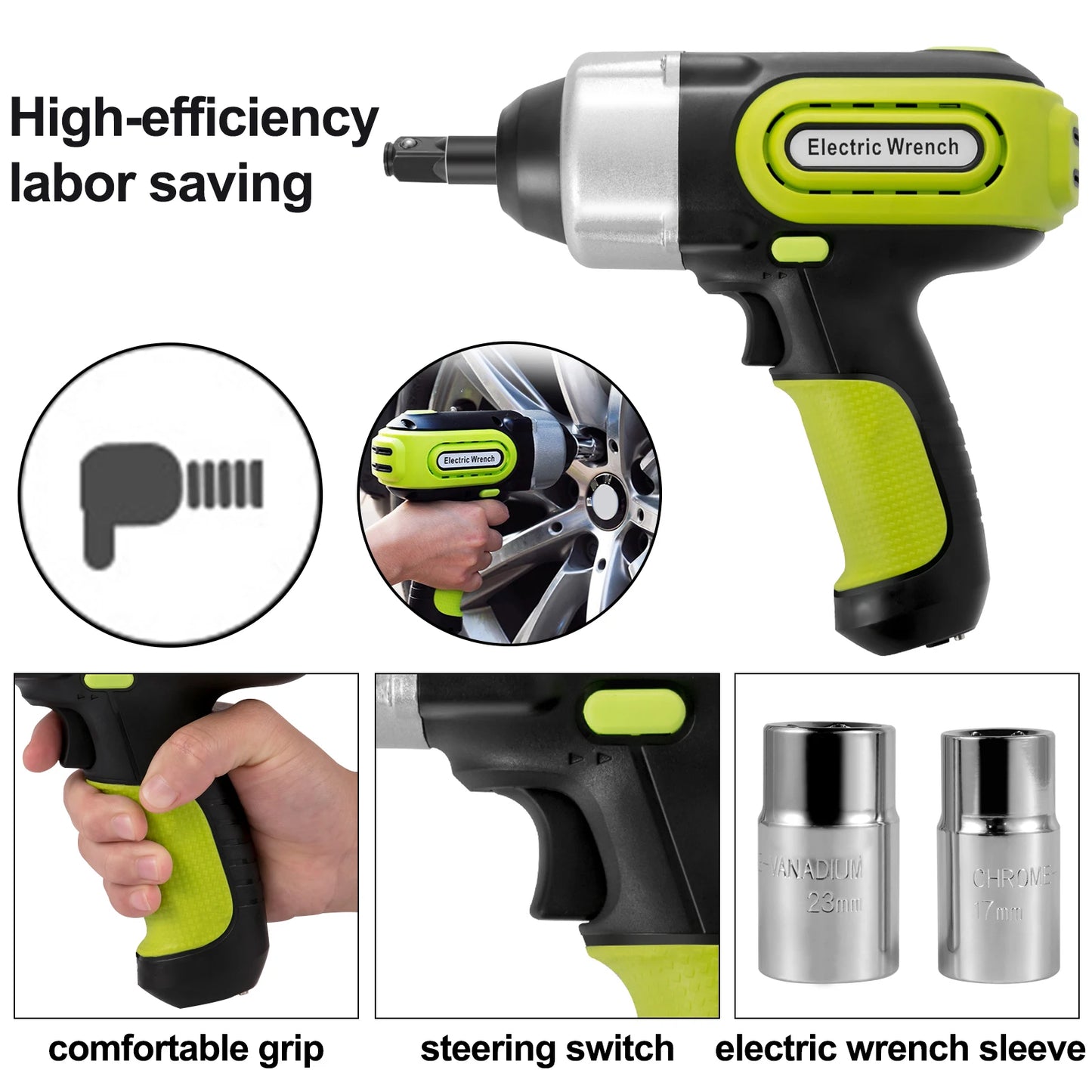 SucceBuy Electric Car Jack 5T Car Jack Hydraulic, Electric Floor Jack with Electric Impact Wrench,Hydraulic Jack Car Repair Tool